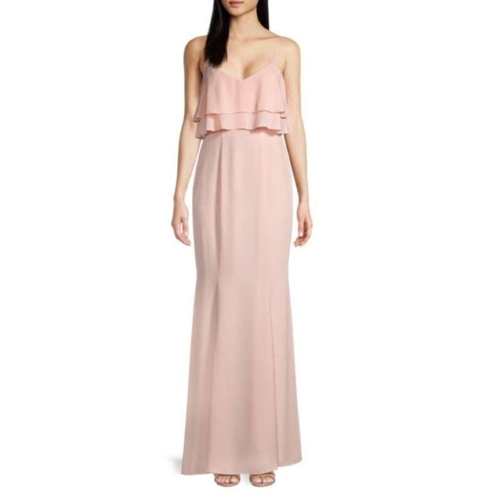 Likely Monte Ruffle Gown in Light Pink 6
